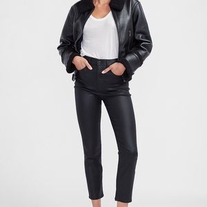 EXPRESS Black Coated Slim Super Highrise Jeans, Size 0R, NWOT